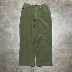 Vintage WW2 Army Military Green Wool Trousers Pants 32x28